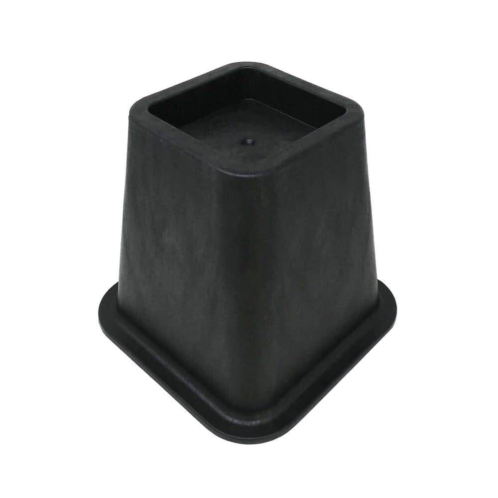 6 Inch Bed Risers 4-Pack Durable Heavy Duty Construction Ensures Black New