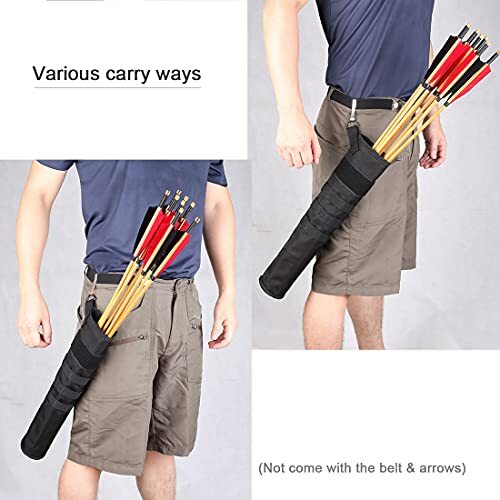 Archery Lightweight Back Arrow Quiver Dual Use Foldable Compact Hip Arrows Bag