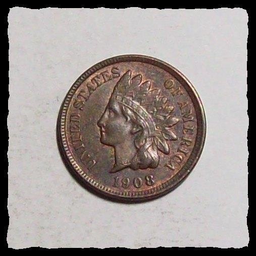 1908 INDIAN HEAD CENT Reddish Brown UNCIRCULATED   #22D18