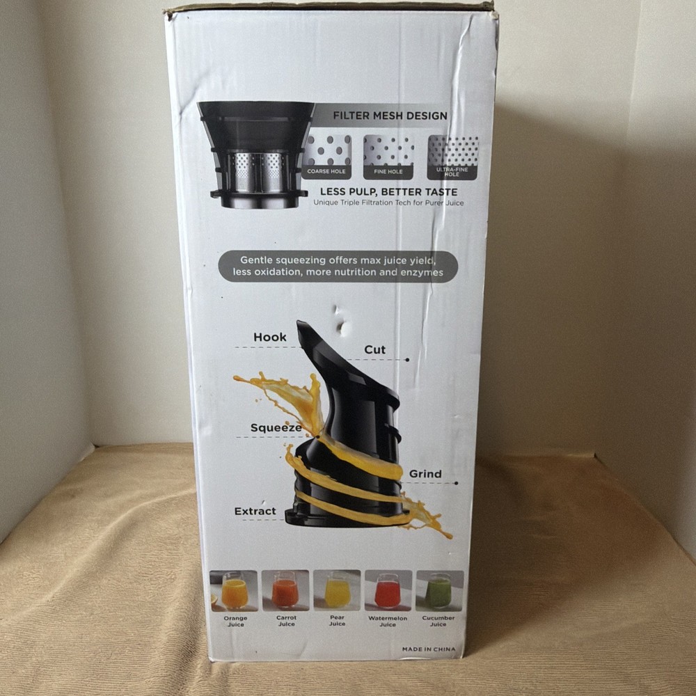 Slow Feeding Hopper Slow Juicer, Open Box, Works
