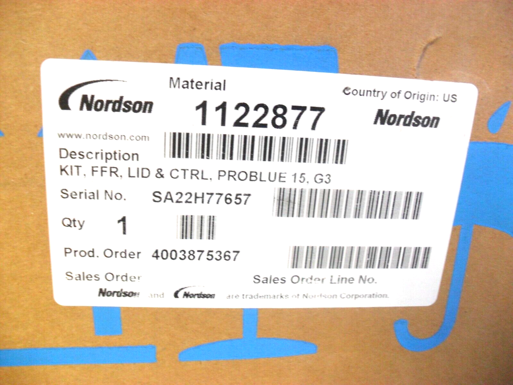 Nordson 1122877 Automatic Fill System New Factory Box