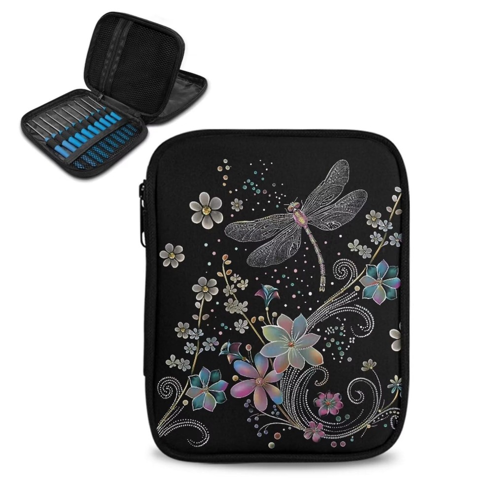 Dragonfly Organizer Case for Interchangeable Circular Knitting Needles, Croch...