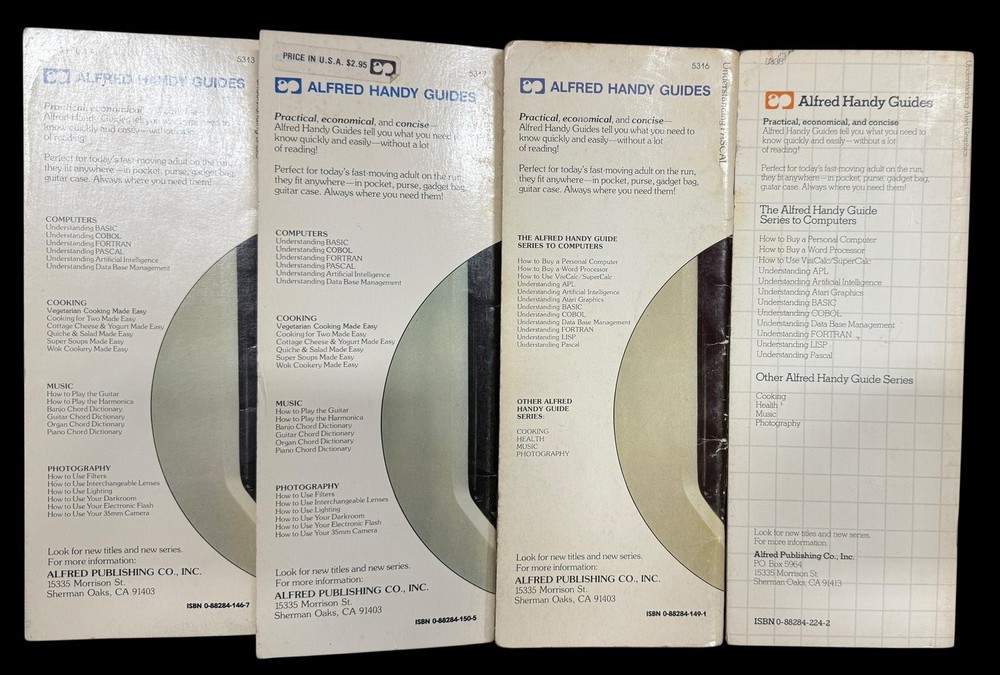 Alfred Handy Guide's Understanding: Pascal, AI, Basic, & Atari Graphics Books