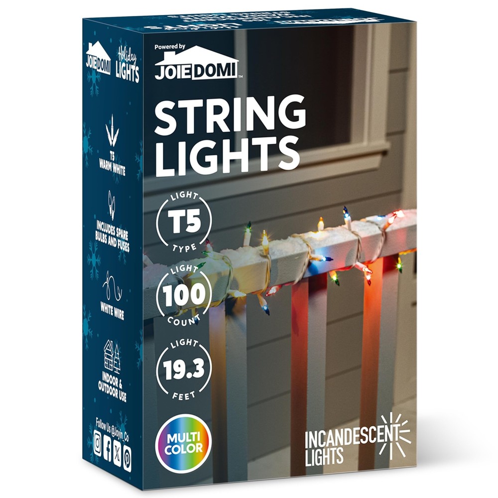 Joiedomi Christmas String Lights Indoor, 100 Count Mini Multicolor Light with...
