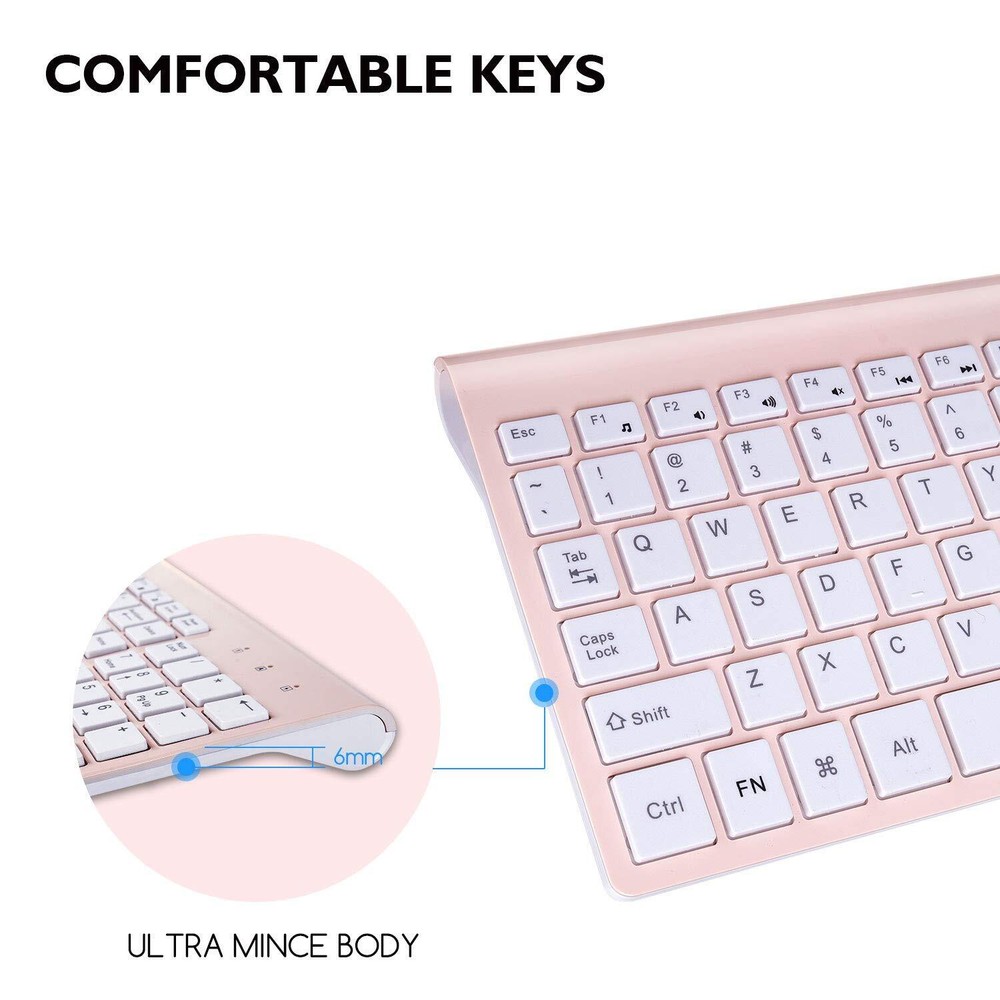 Wireless Keyboard and Mouse Combo Compact Full Size Wireless Keyboard and Mou...