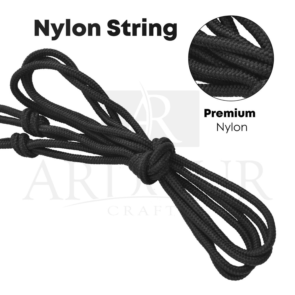 Leather Bow Stringer Cowhide Leather Black Archery Bowstring Tool Rope Stringers