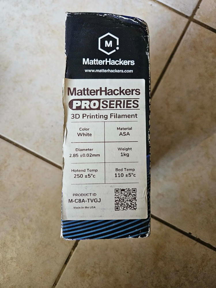 Matterhackers Pro Series ASA Filament White (2.85mm)