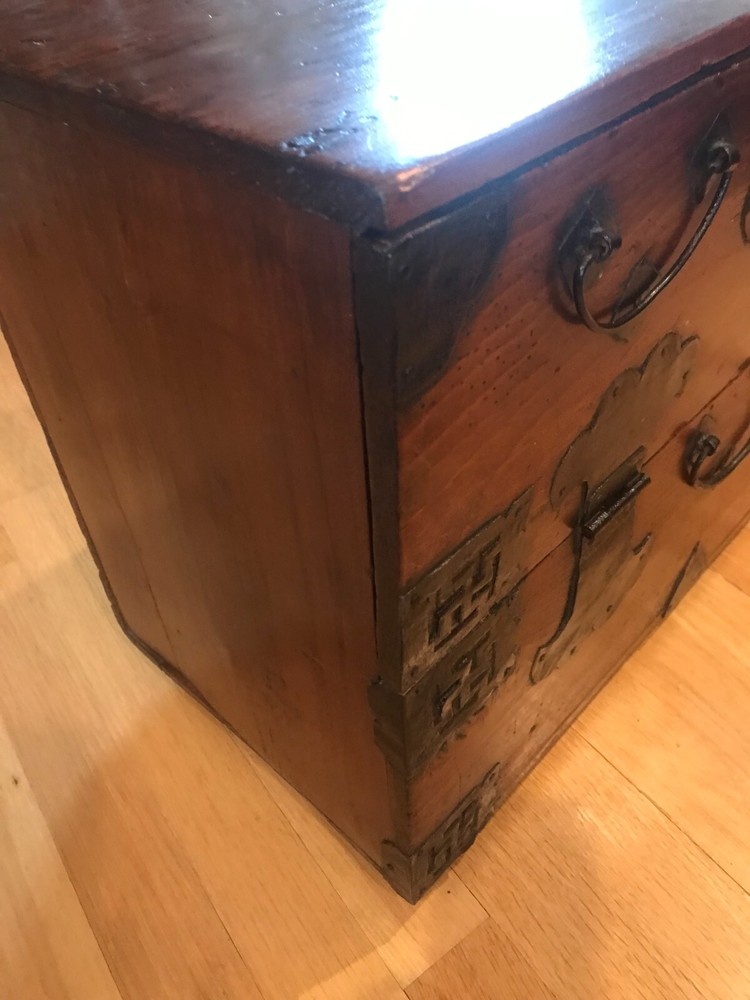 Antique Korean bandaji chest circa 1900 solid wood