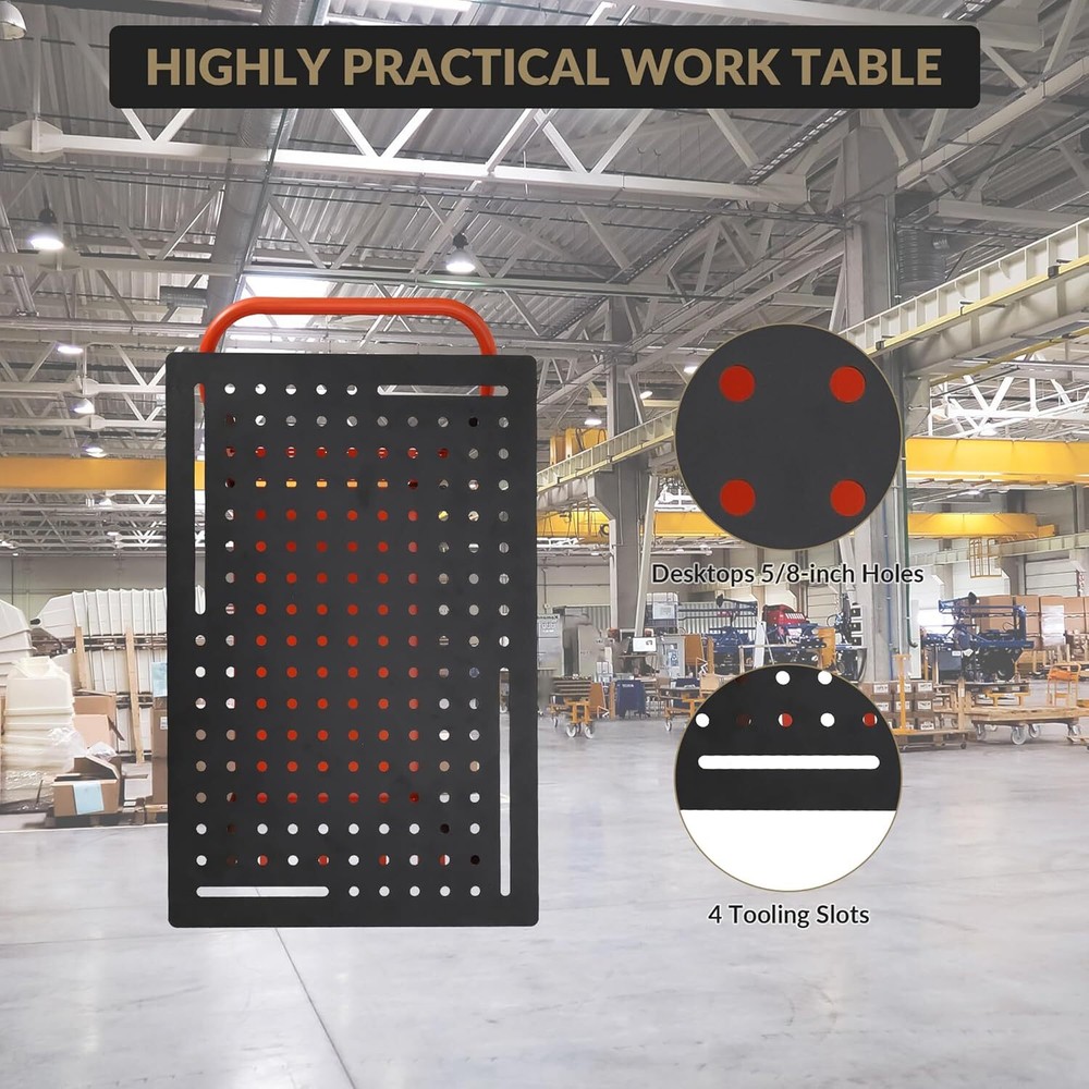 600lb Load Carbon Steel Mobile Workbench Welding Sawing Table Storage Board