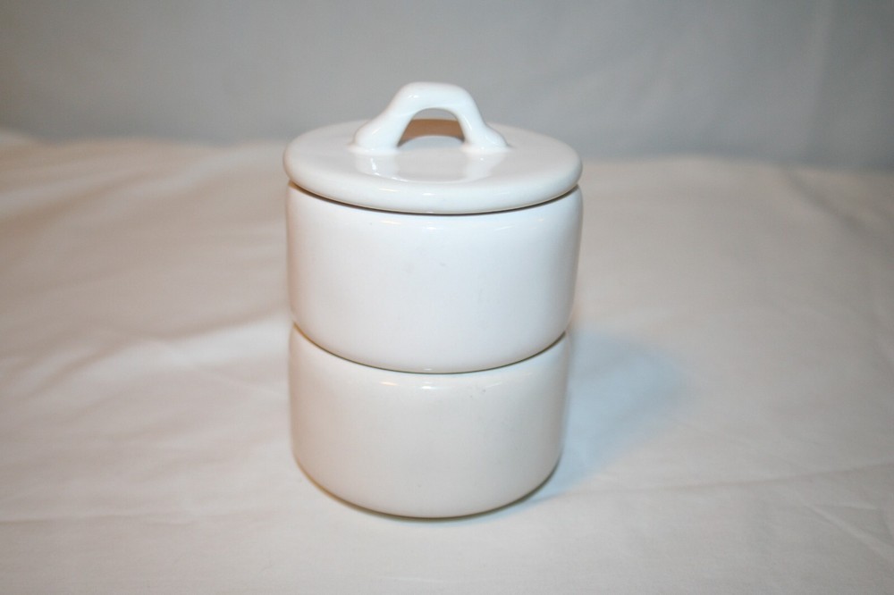 White Rae Dunn Artisan Collection Stackable Salt & Pepper Cellars #202