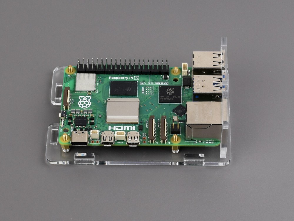 Waveshare Clear Acrylic Case for Raspberry Pi 5 installing Active Cooler