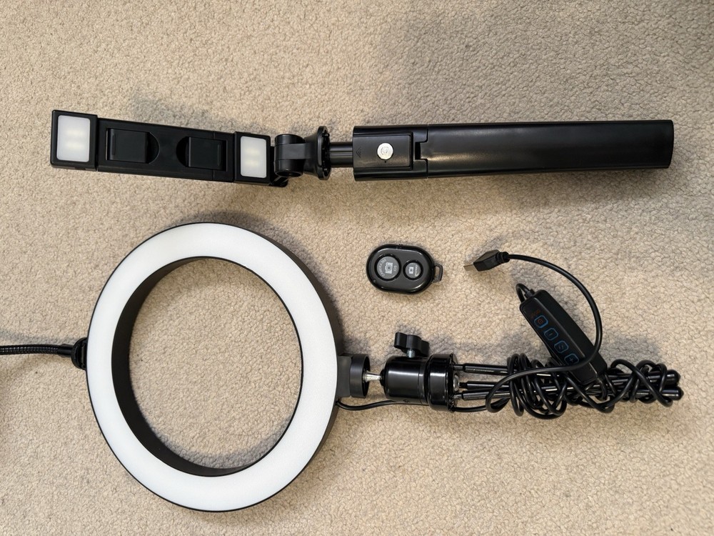 LED Ring Light Studio Lighting Kit Tripod Phone Holder Remote USB Kit
