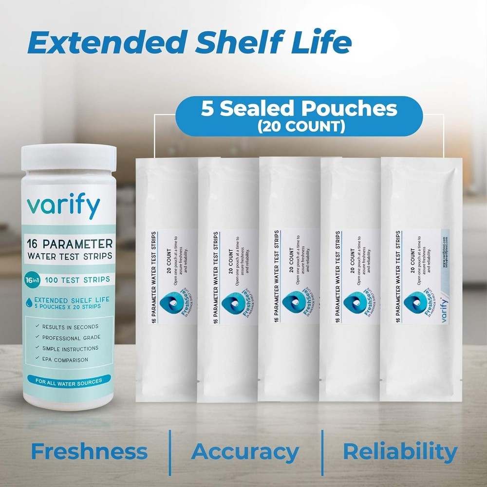 Complete Water Quality Testing Kit with 100 Strips & Bacteria Tests for Home Use