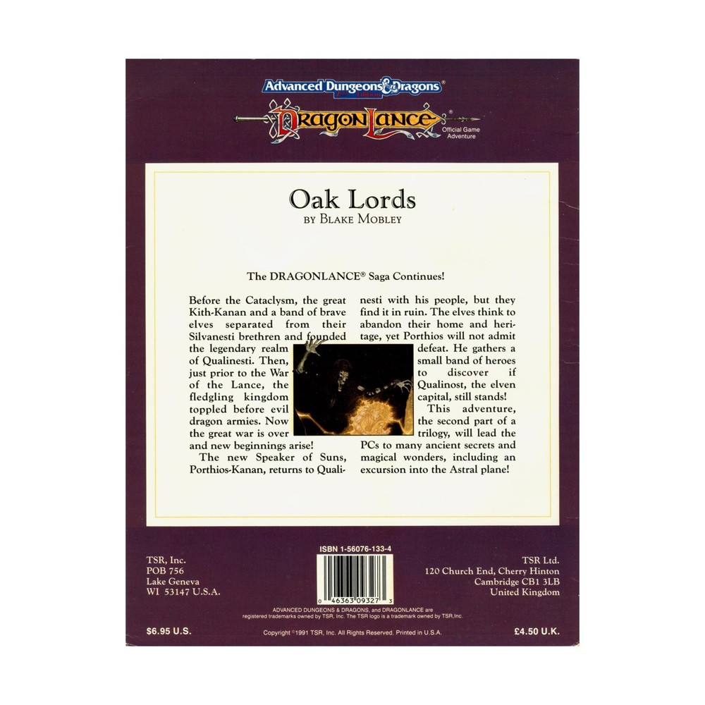 TSR Dragonlance Oak Lords SW (VG+/New)