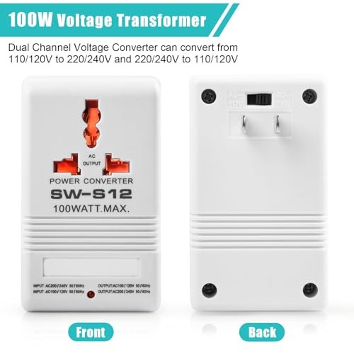 Voltage Converter 110V to 220V Step-Up & Step-Down Power Two-Way white