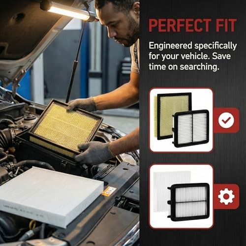 White Cabin Filter & Engine Air Filter Kit for Dodge Avenger 2014 2013 2012