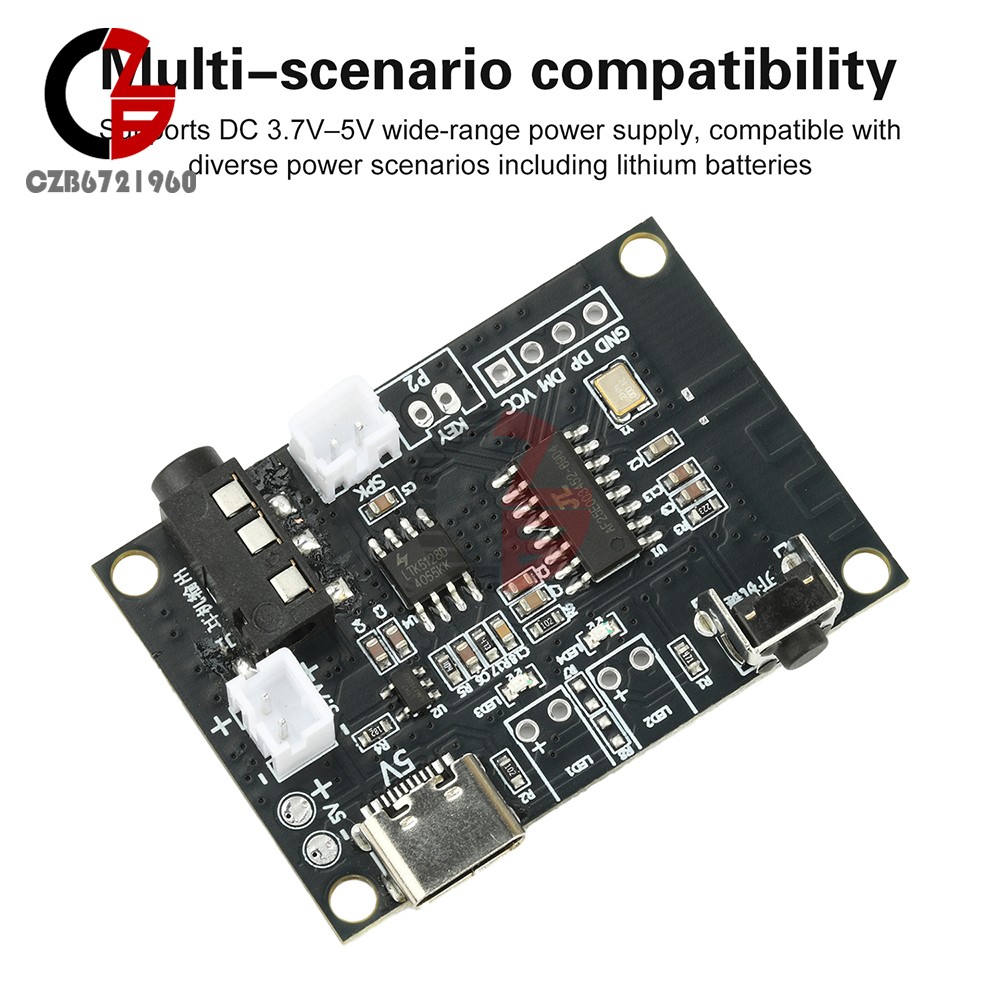 5PCS DC 5V 5W Bluetooth Amplifier Board Mono Mini Audio Module Type C Interface