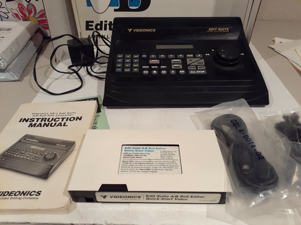 C- Vintage Videonics AB-1 NTSC Video Editing A/B Roll Controller 1995 AC Adapter