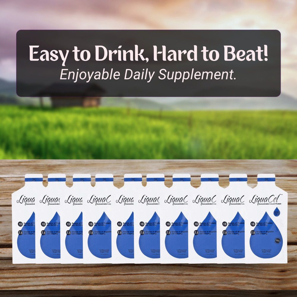 LiquaCel Liquid Protein – Unflavored – 16g Protein Per Serving – 10 Pack