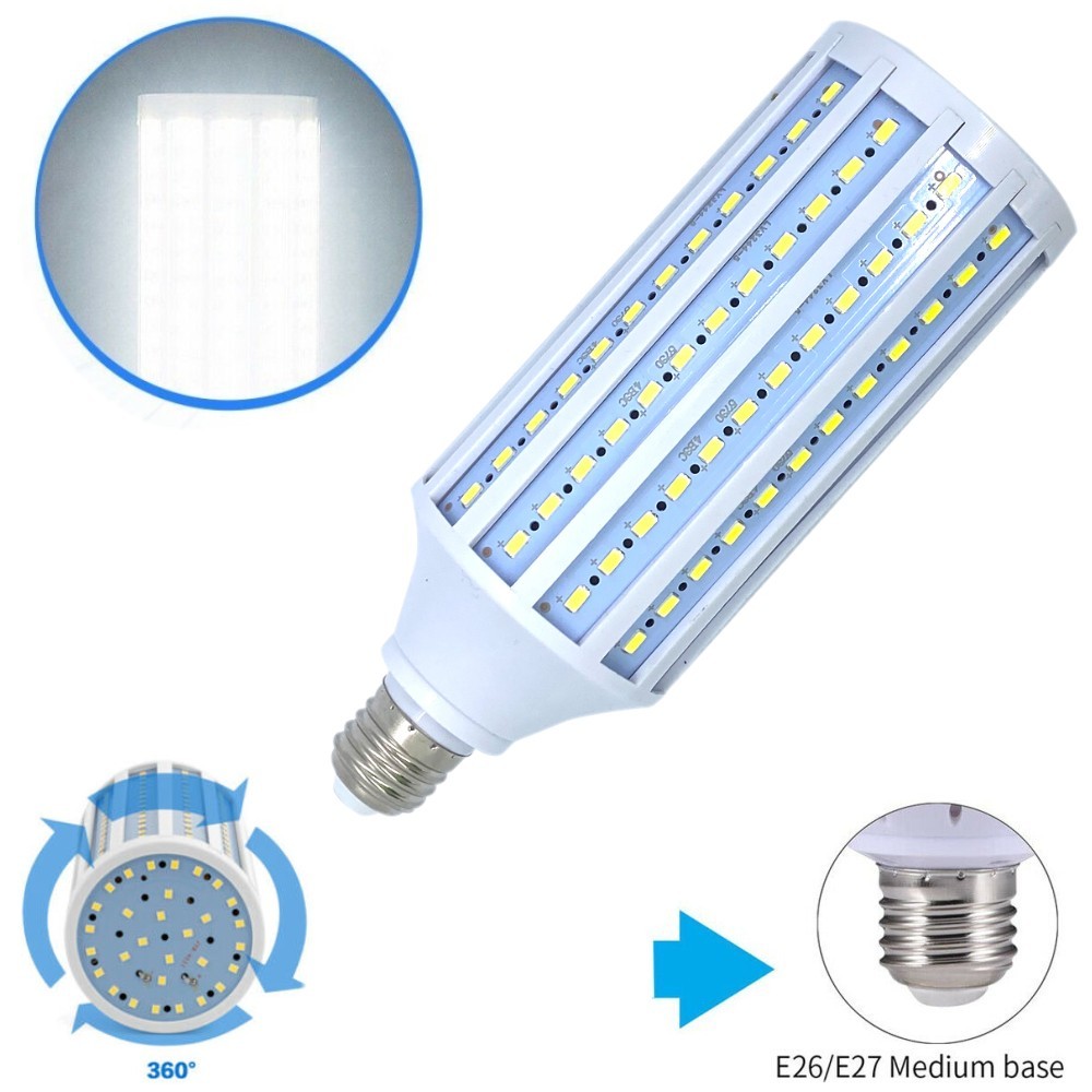 2-9PC LED Corn Light Bulb 5000lm 50W 300W Eq. 6000K White Cool Daylight E26 Base