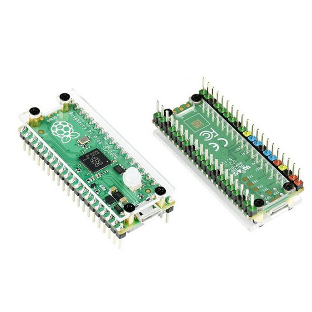 Clear Acrylic Top&Bottom Panel Case With Customs Key Cap for Raspberry Pi Pico H