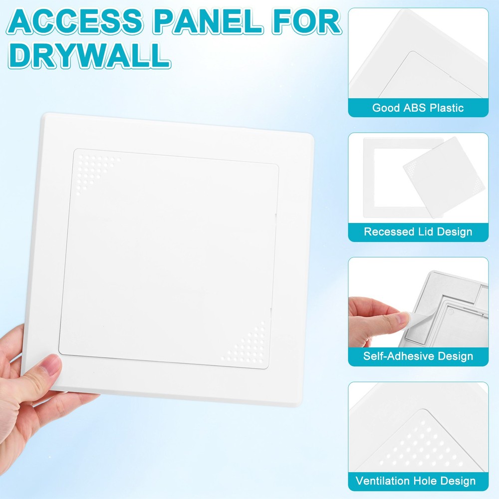 1-Pack Access Panel for Drywall, 6x6" Plastic Removable [White, Vented Square]