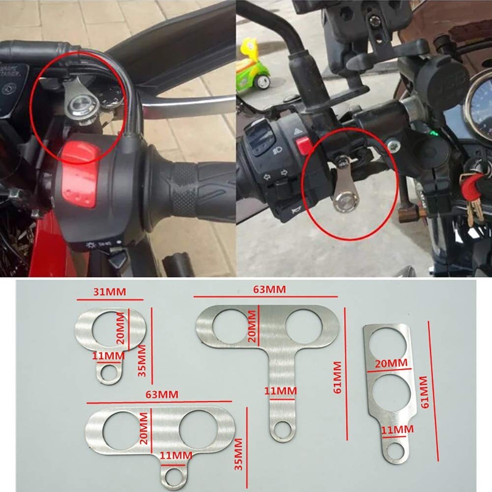 Stainless Steel LED ATV Motorcycle Switch ON-Off Handlebar Adjustable Mount W...