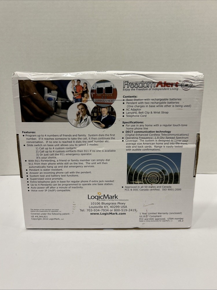 LogicMark 35911 Freedom Alert Emergency System DECT Technology