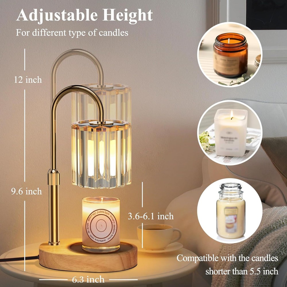 Candle Holding Light with Timer Dimmer, Height Adjustable, with 2 Bulbs