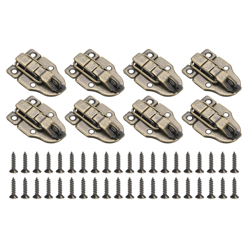 8Pcs Duck-billed Hasp Lock Retro Box Toggle Latch with Padlock Hole Bronze