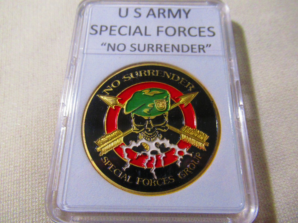 U S ARMY SPECIAL FORCES GROUP "NO SURRENDER" Challenge Coin