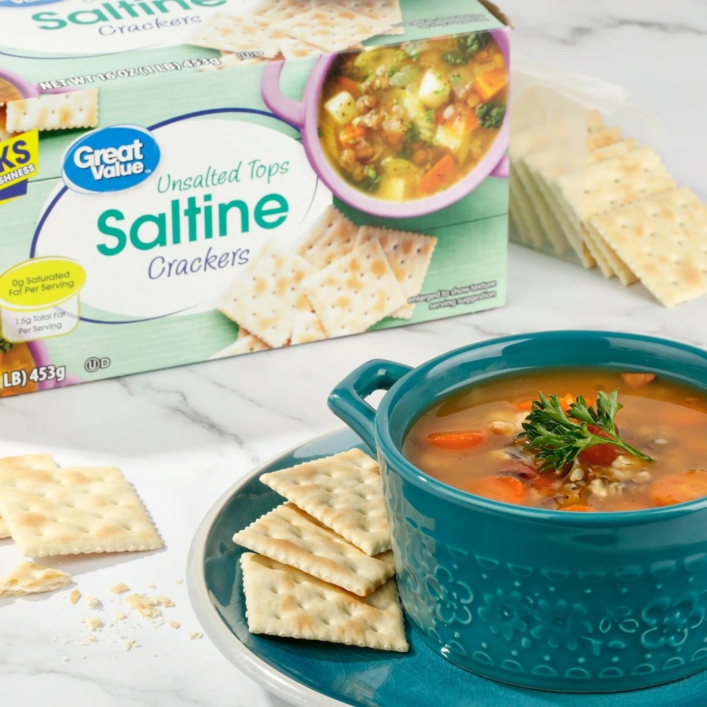 (6 Pack) Unsalted Tops Saltine Crackers, 16 Oz