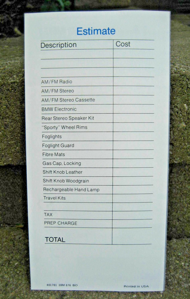 1976 BMW Radios and Accessories Brochure
