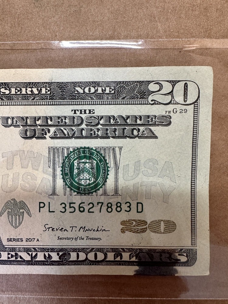 $20 BILL INK ERROR & HEAVY INK ERROR ON “6” ERROR RARE