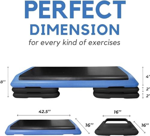 Adjustable Workout Aerobic Exercise Step Platform Health Club Size with 4 Adjust