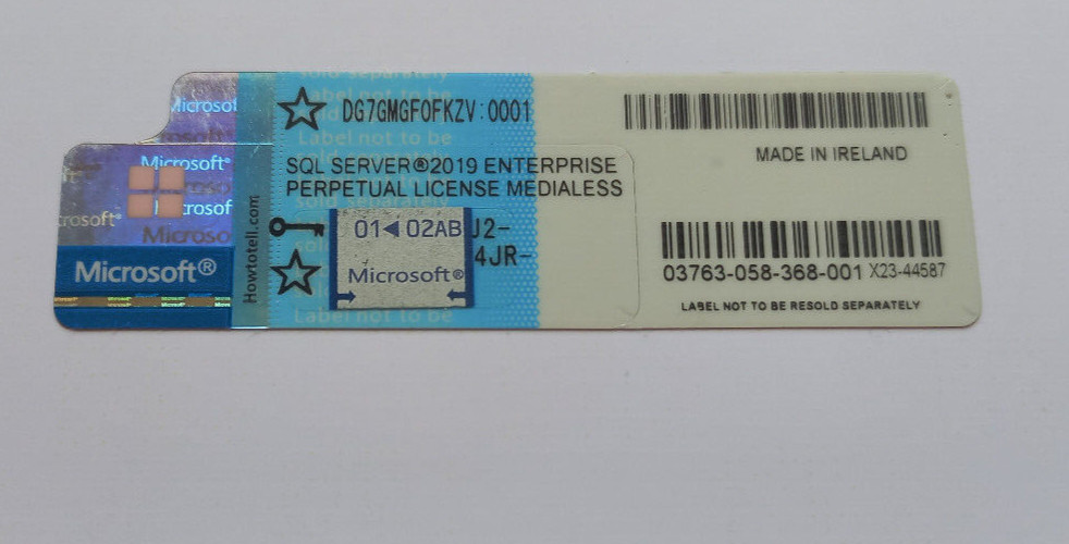 Microsoft SQL Server 2019 Enterprise 96 Core Authentic unlmitd CAL DG7GMGF0FKZV