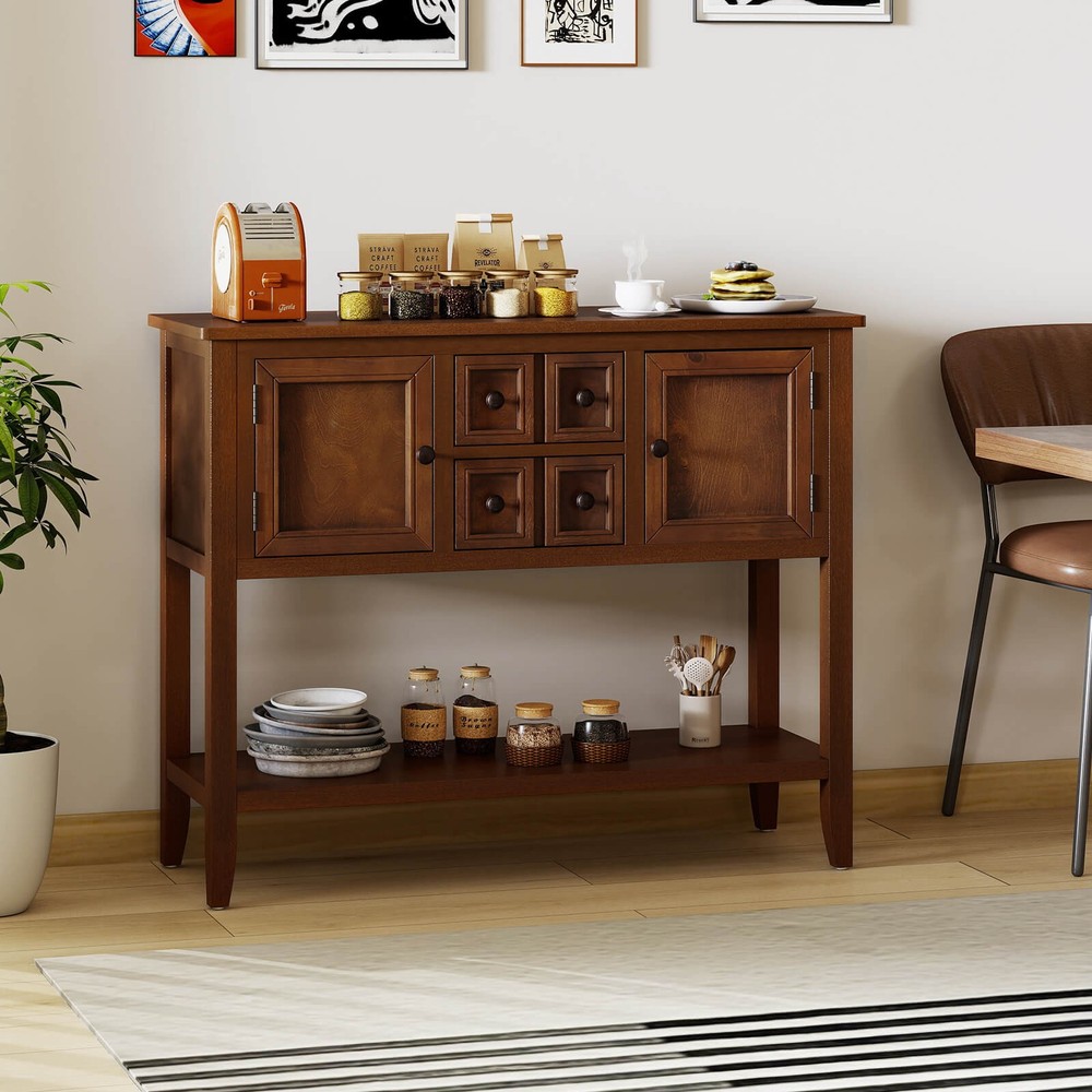 Buffet Sideboard Cabinet Entryway Console Table with 2 Doors and 2 Drawers