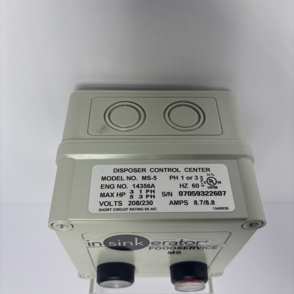 Insinkerator MS-5 Start Stop Assembly 5hp 3-phase 208/230V - Pre-Owned