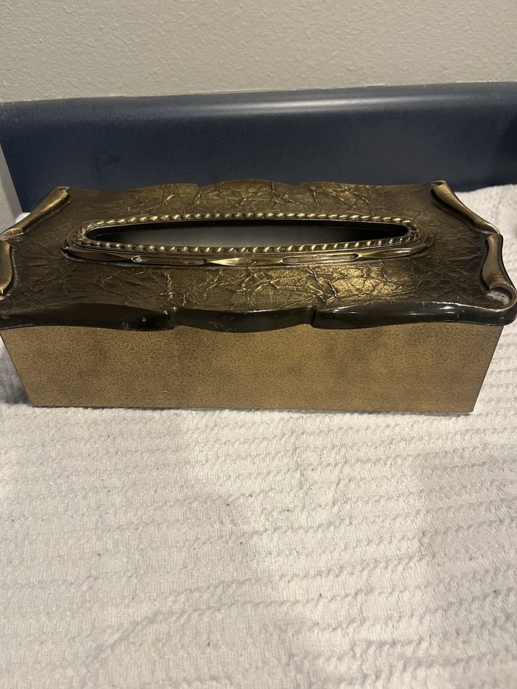 Vintage Brass Amerock Carriage House  Rectangular Tissue Box Cover