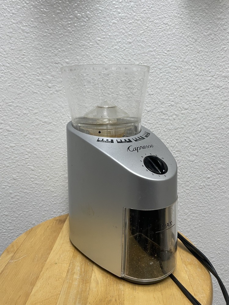 Capresso Infinity Conical Burr Coffee Grinder Silver Espresso Drip 16 Settings