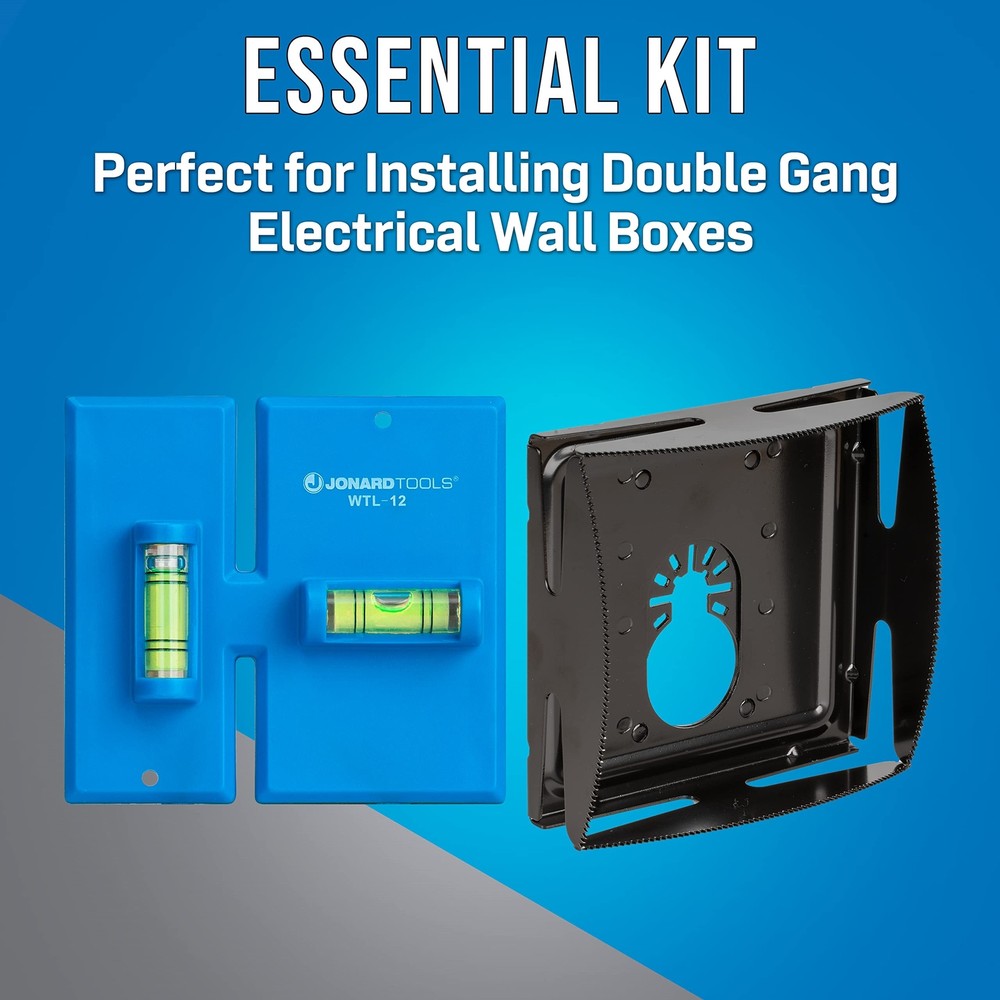 Jonard Tools EBW-812 Electrical Box Cutting Kit, Double Gang 2-Gang