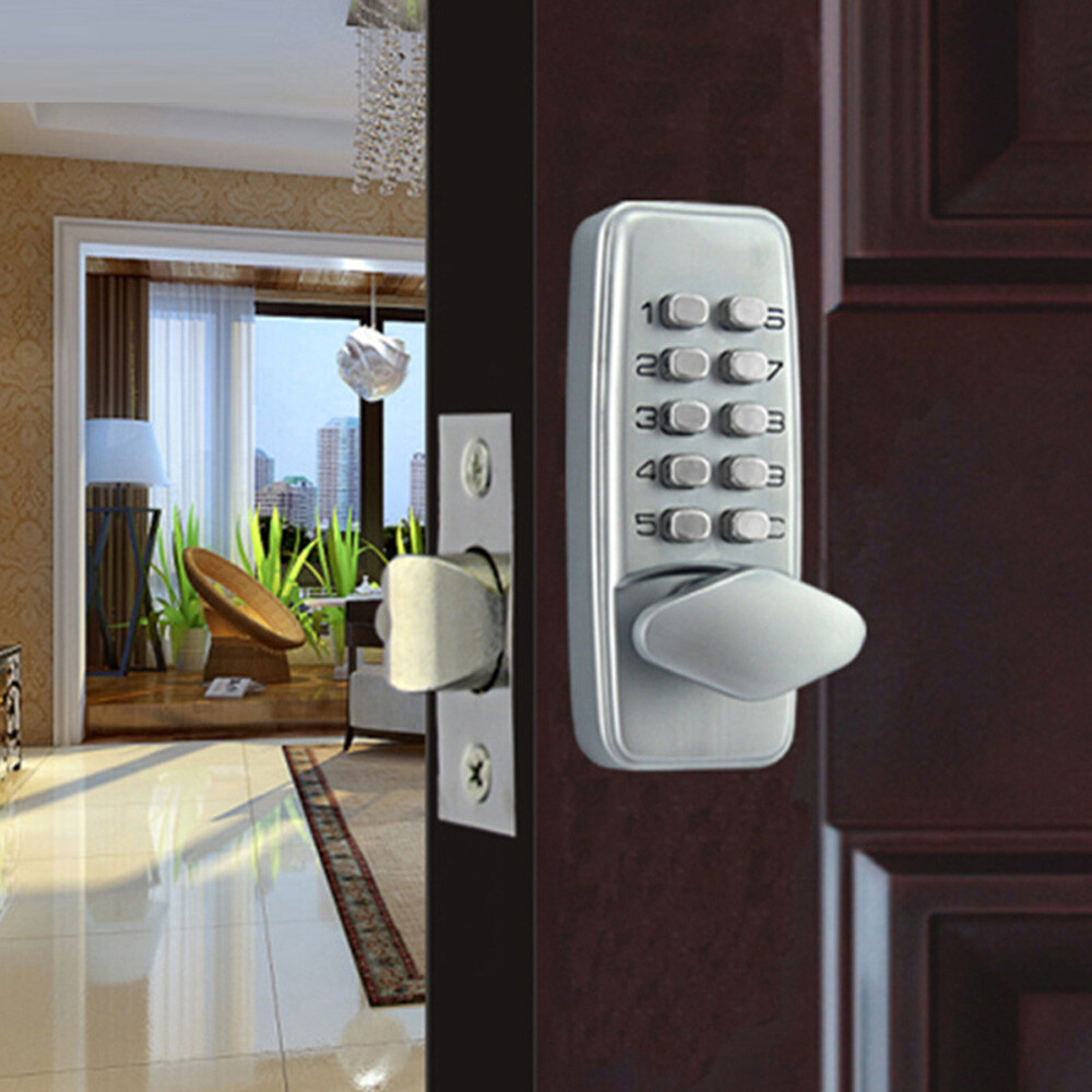 Mechanical Door Lock Set Keyless Keypad Digital Code Password Entry Door knob