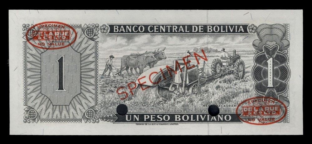 Bolivia P158s, Specimen Banknote.