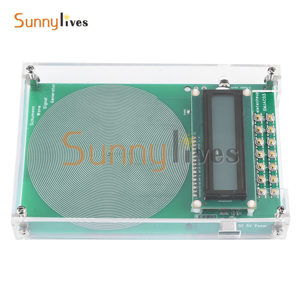 Schumann Wave Generator Pulse Sine Frequency +3.5MM Audio Output Connector +Case