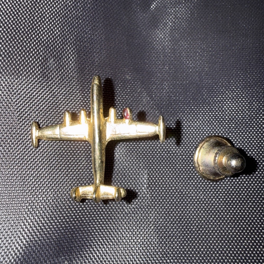 Vintage Airplane Enamel Button Back Lapel/Hat Pin