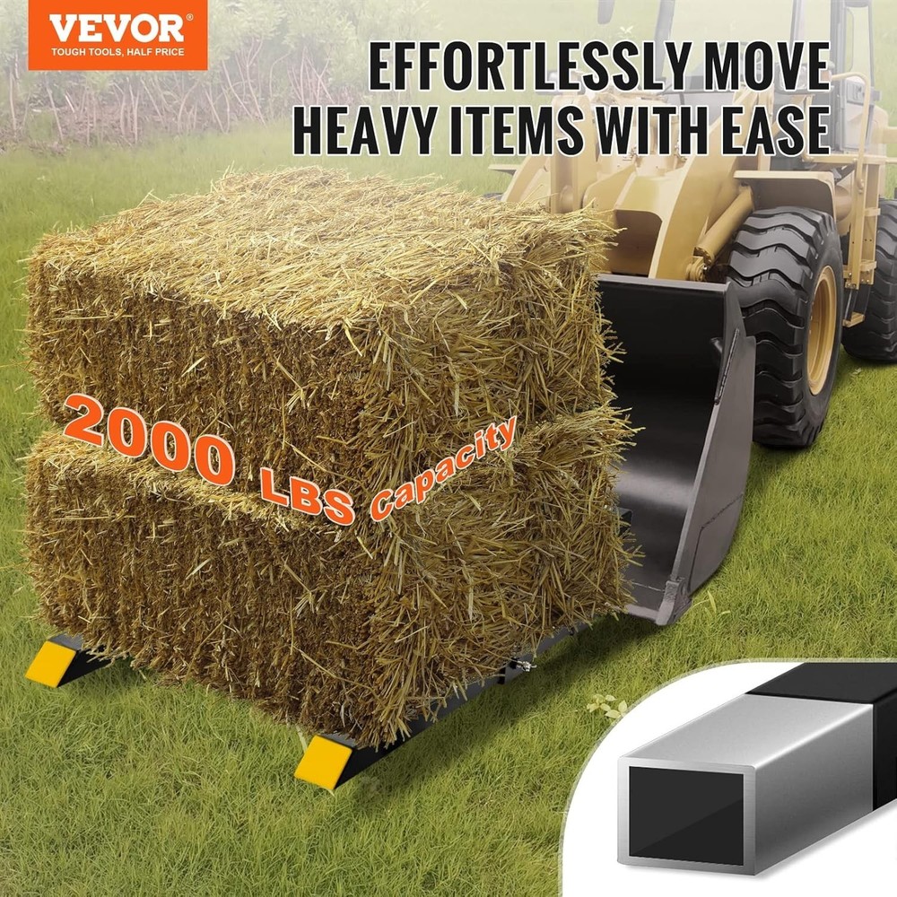 Versatile 2000 Lbs Pallet Forks with Stabilizer Bar for Safe Heavy Lifting