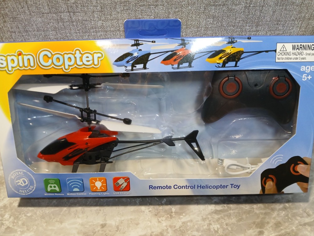 Spin Copter Remote Control Toy Helicopter with Motion Control and LED Lights