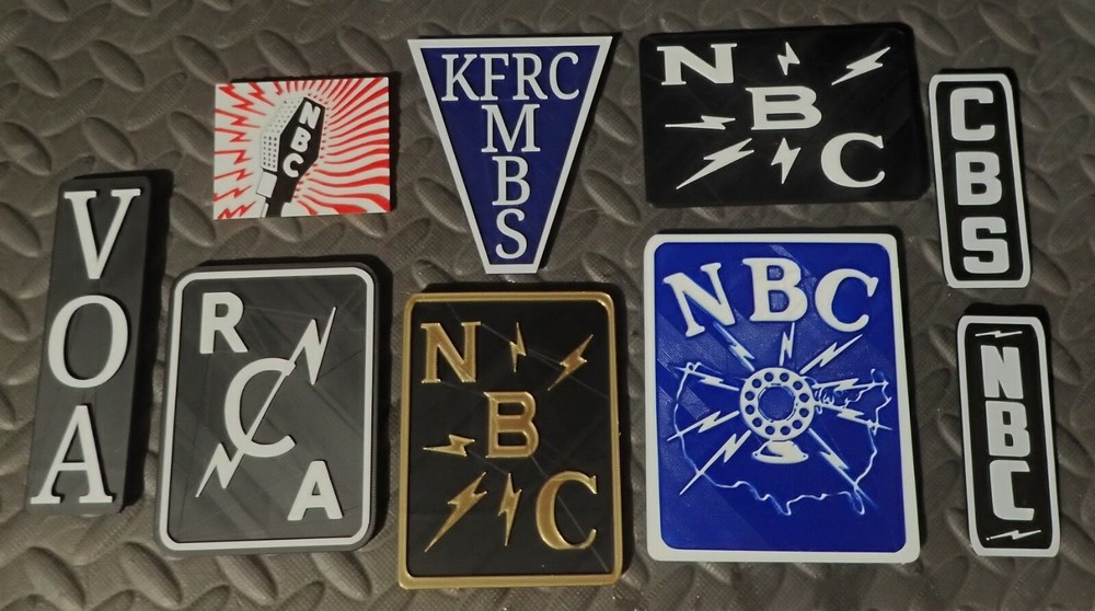small PLACID AUDIO Microphone Stand Flag Call Letters 3D printed