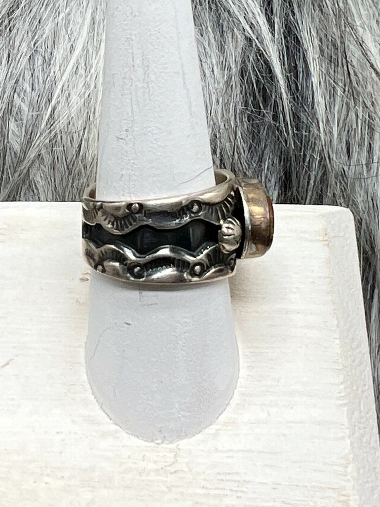 #8 TURQUOISE ~ STERLING SILVER ~ RING (8.50)