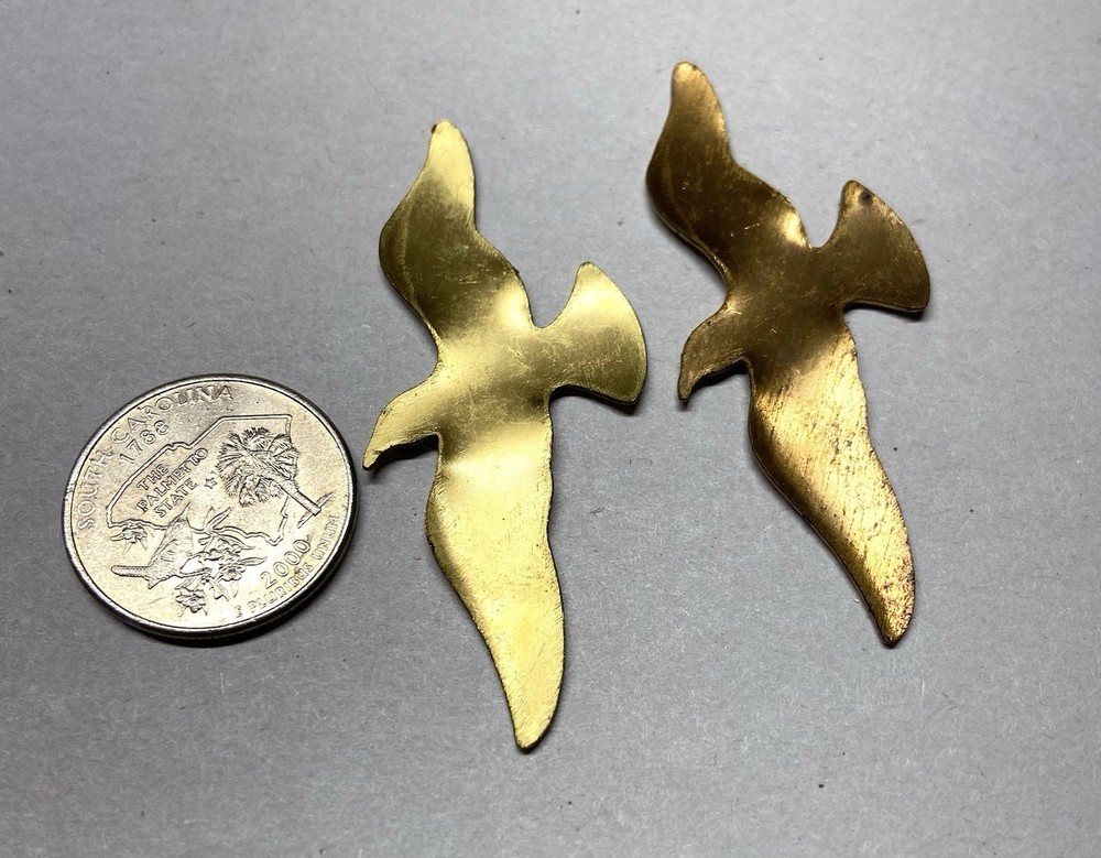40 pcs. Raw Brass Stamping Finding- LARGE SEAGULL BIRD SHAPE